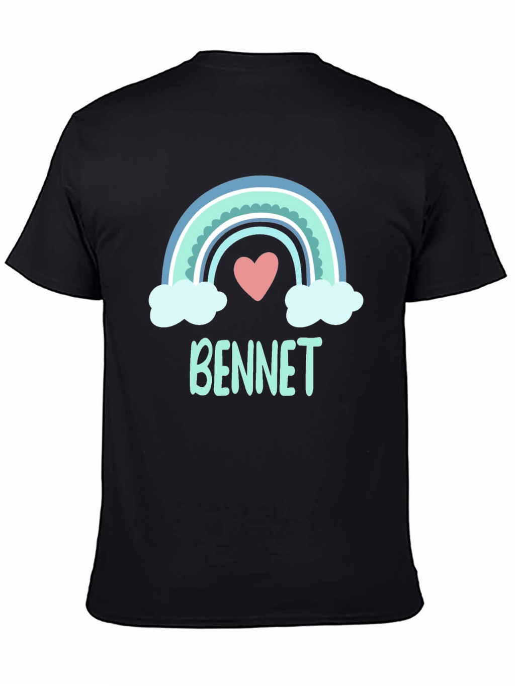 Bennet Rainbow Heart Black T-Shirt