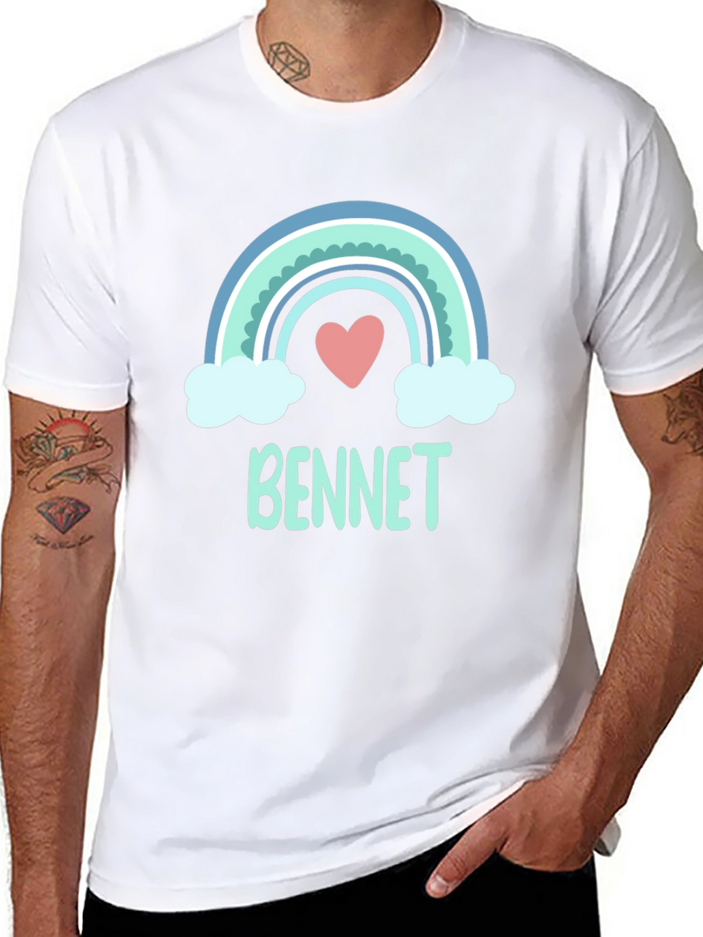 Bennet Rainbow Heart Black T-Shirt