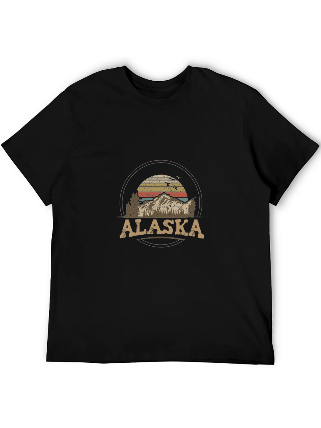 Alaska Mountain Graphic Tee - Retro Style T-Shirt