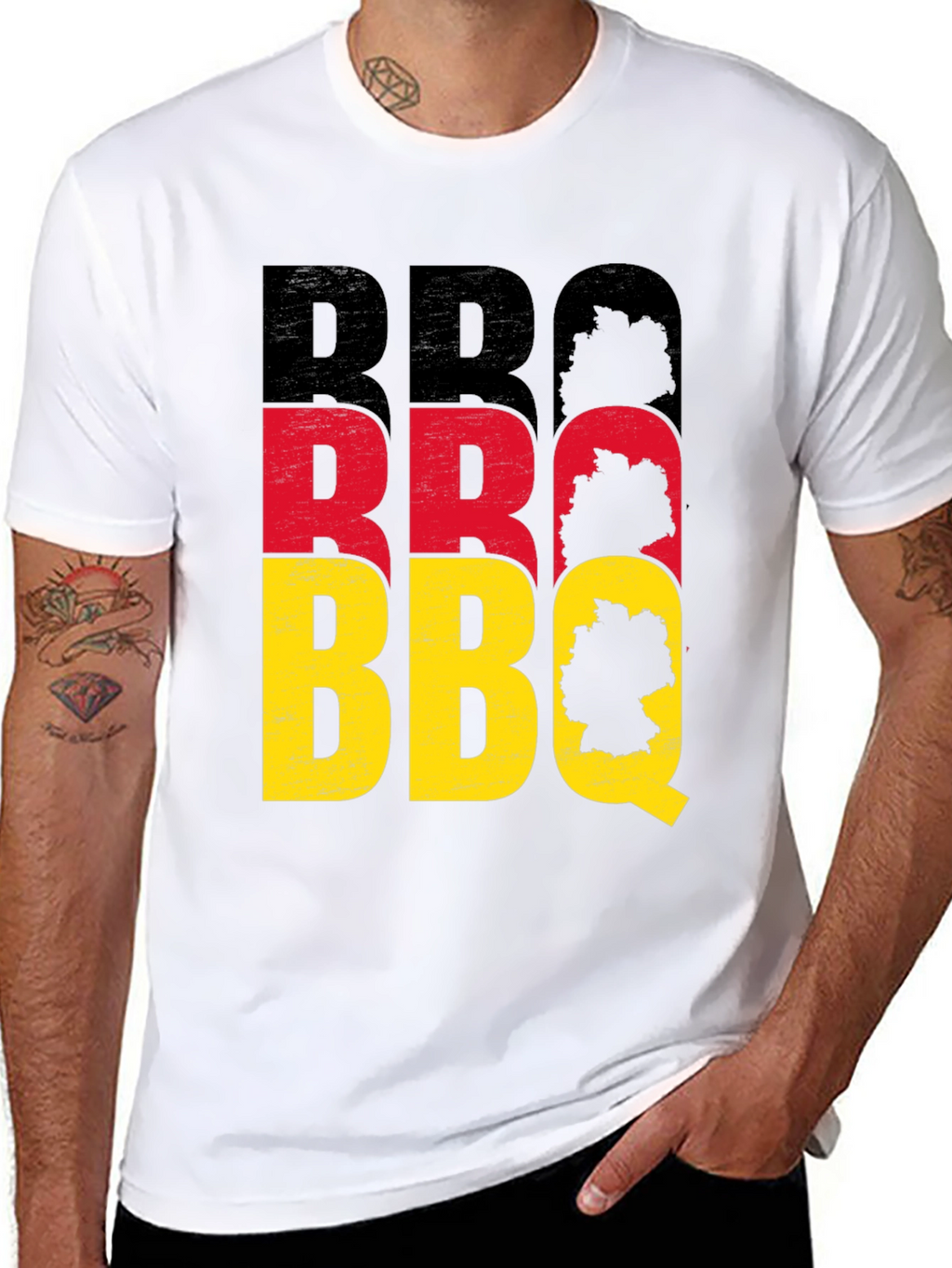 German BBQ T-Shirt - Black Crew Neck
