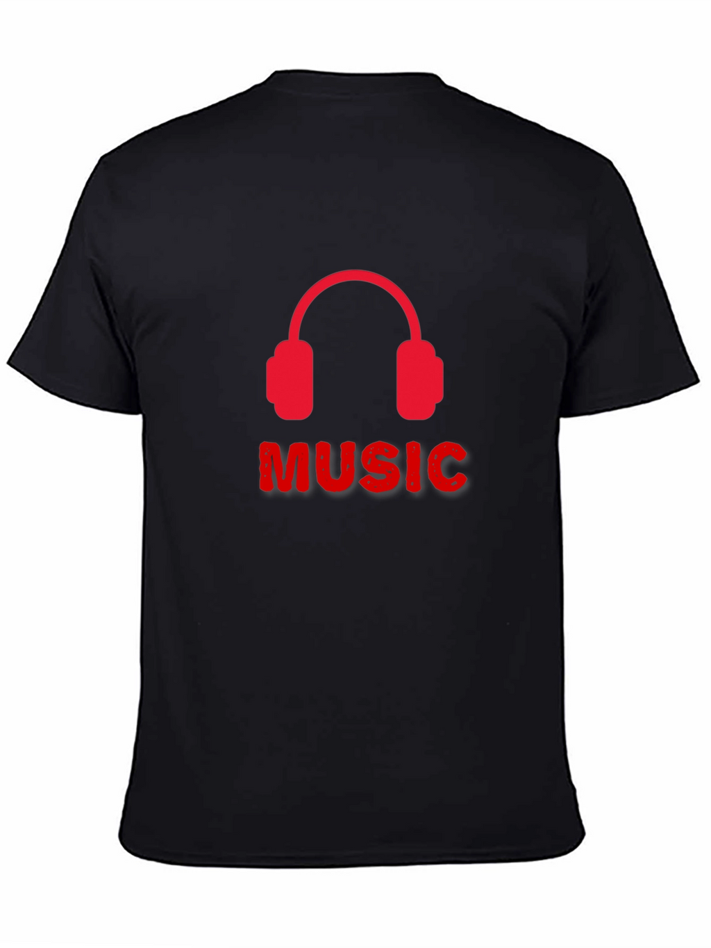 Music Headphone Graphic Tee - Black