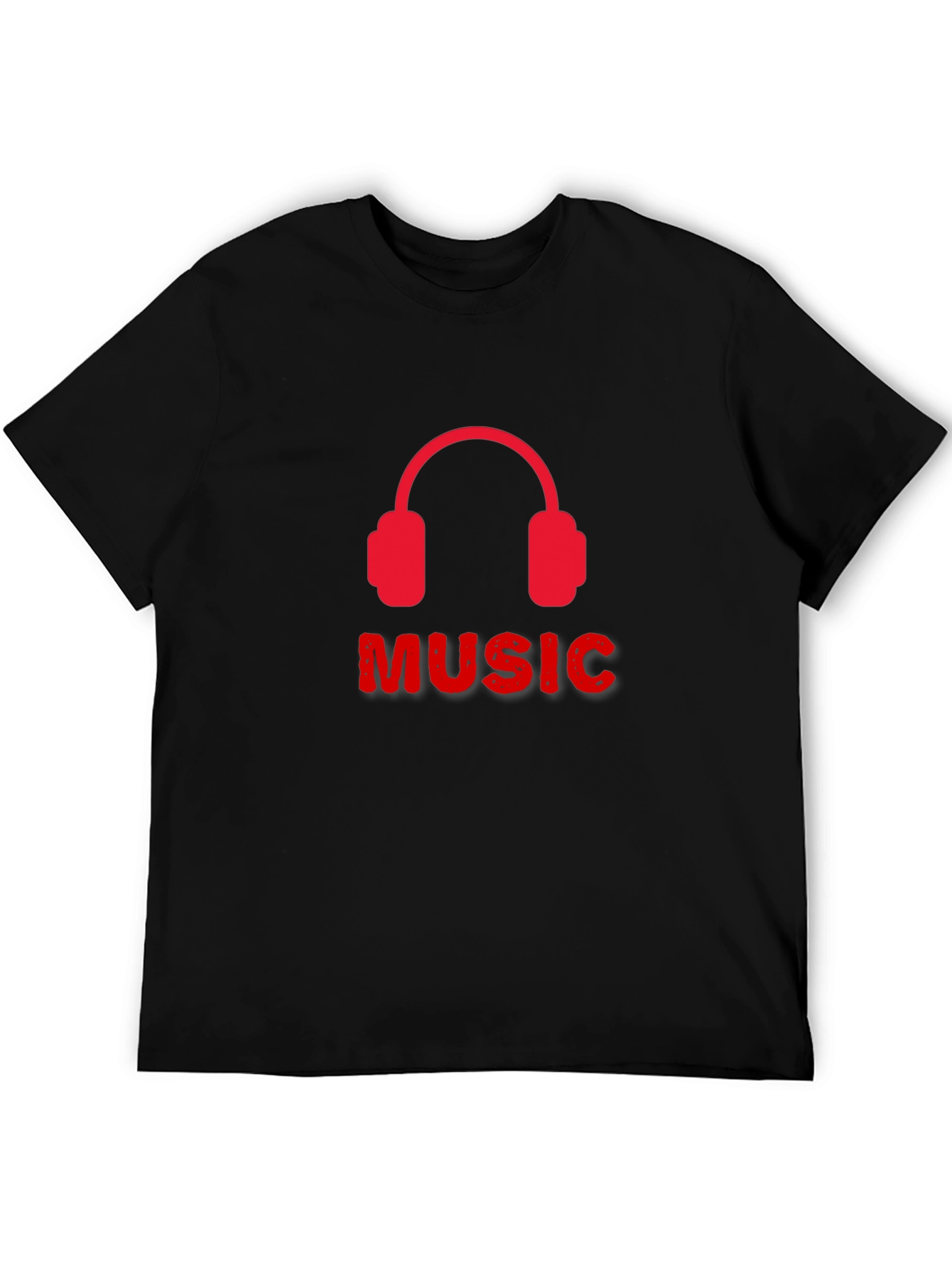 Music Headphone Graphic Tee - Black
