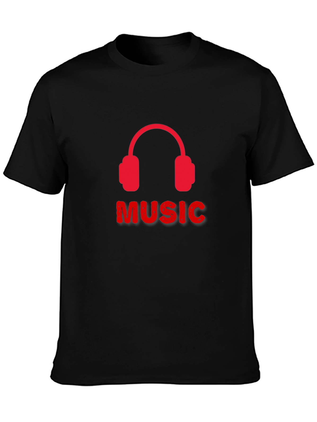 Music Headphone Graphic Tee - Black