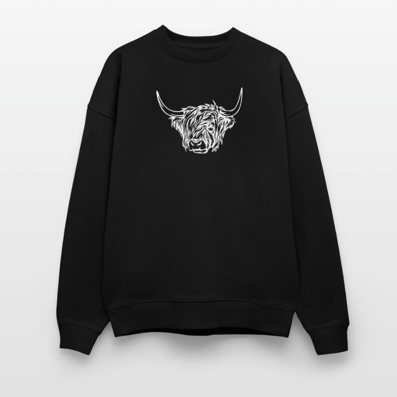 Minimalist Highland Bull Illustration