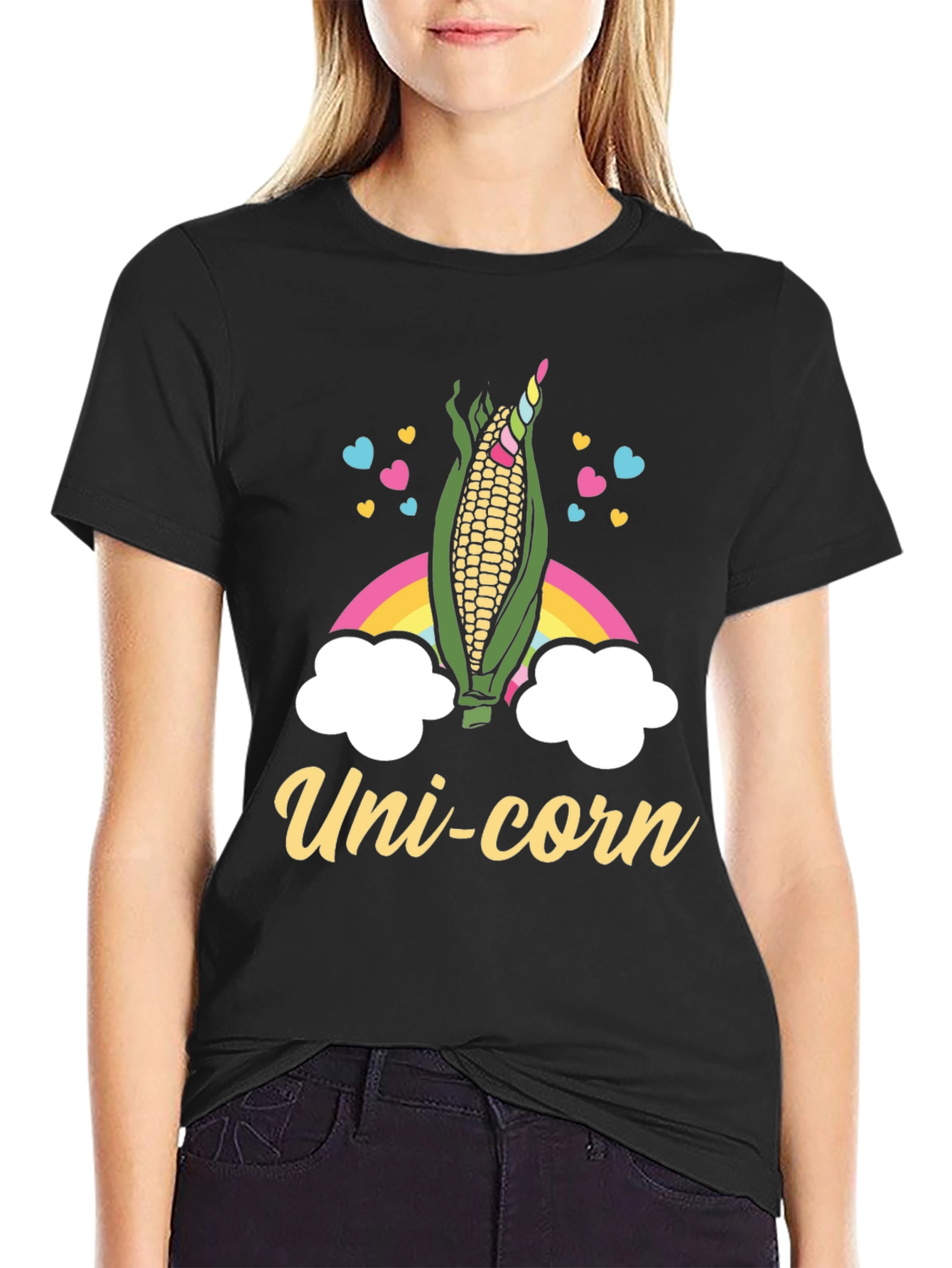 Uni-Corn T-Shirt Rainbow Corn Graphic Tee