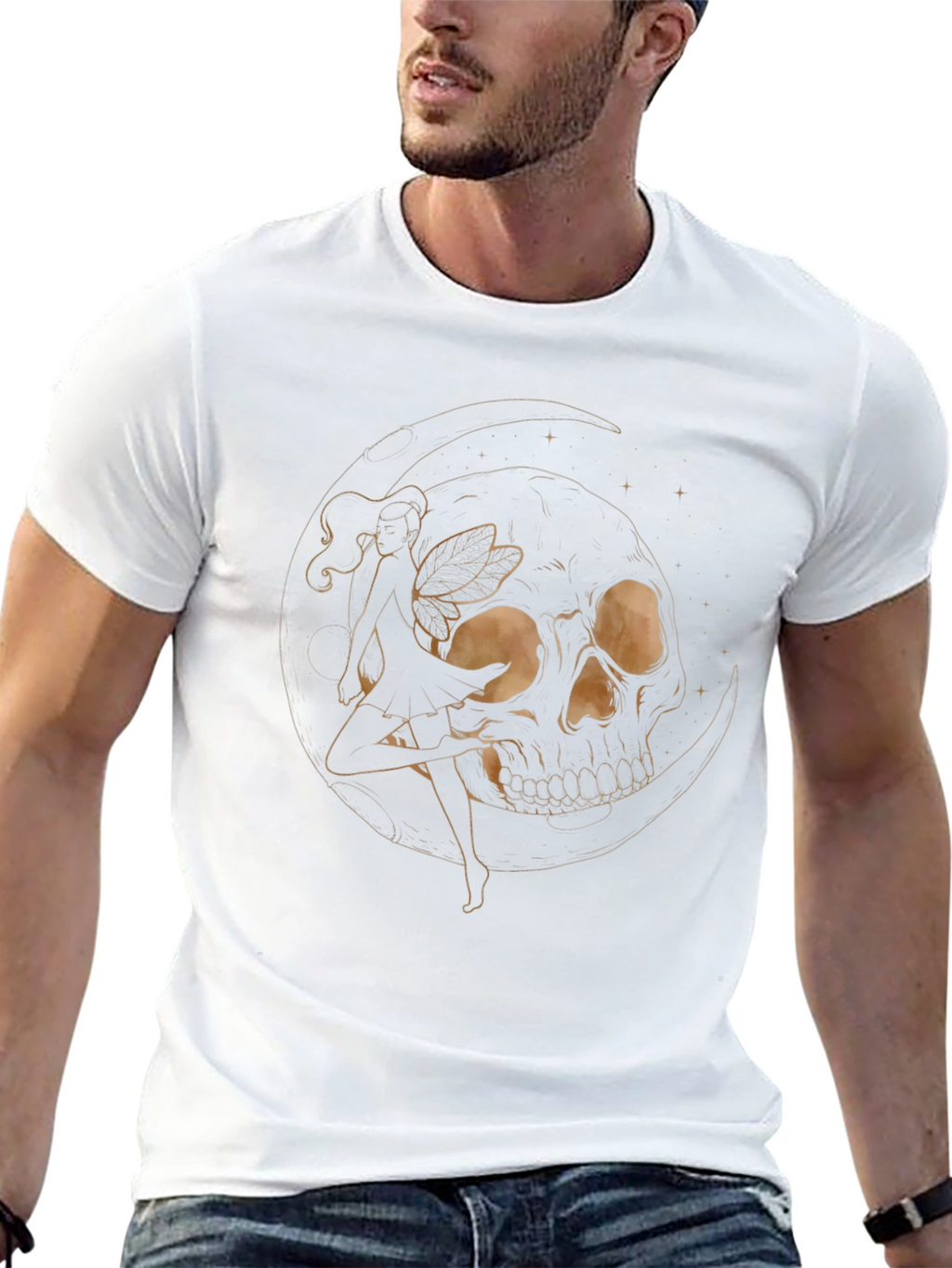 Skull Fairy Graphic Black T-Shirt