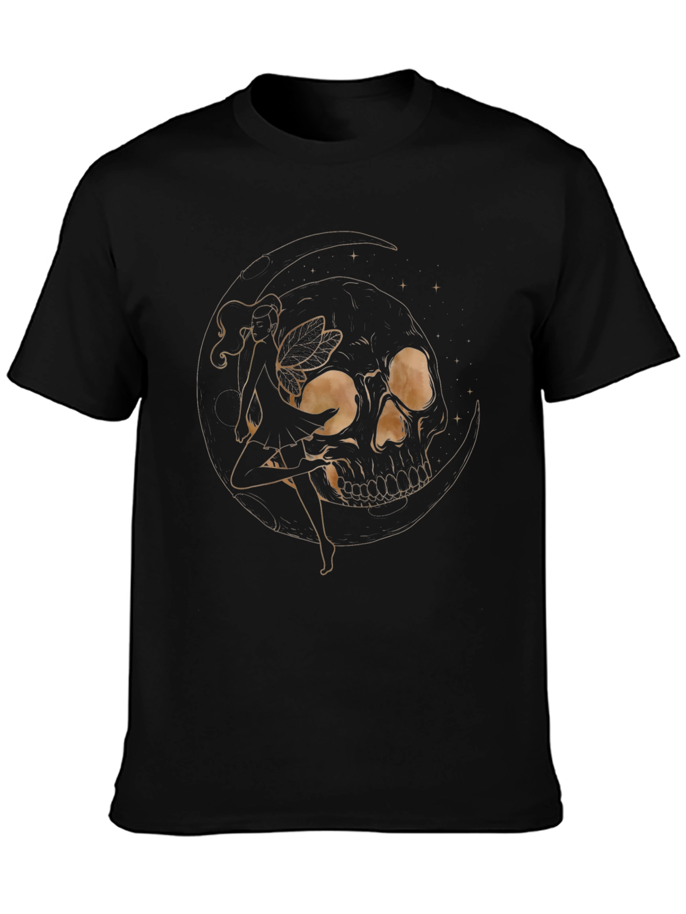 Skull Fairy Graphic Black T-Shirt