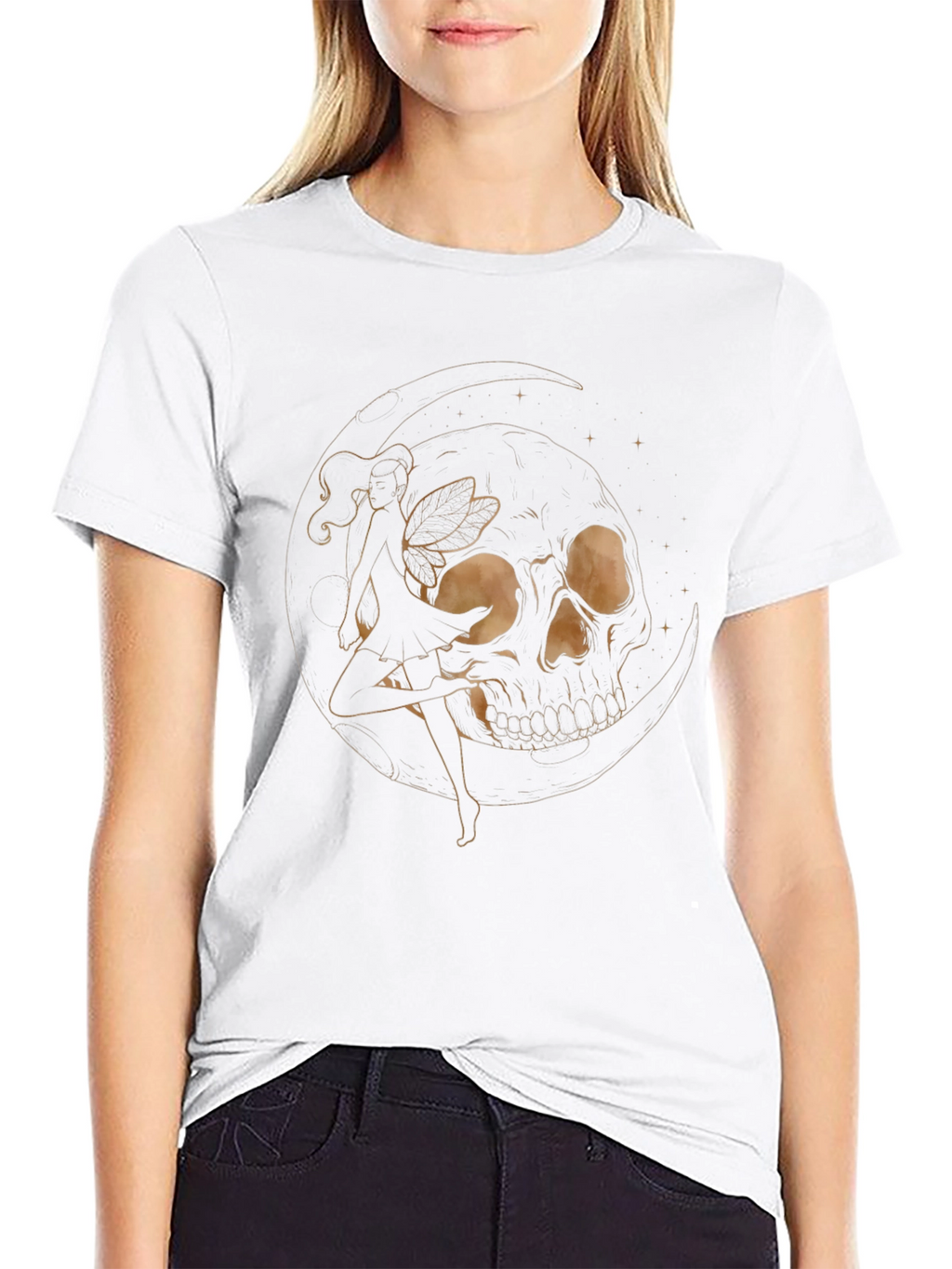 Skull Fairy Graphic Black T-Shirt