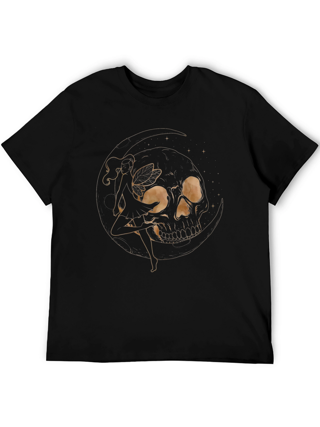 Skull Fairy Graphic Black T-Shirt