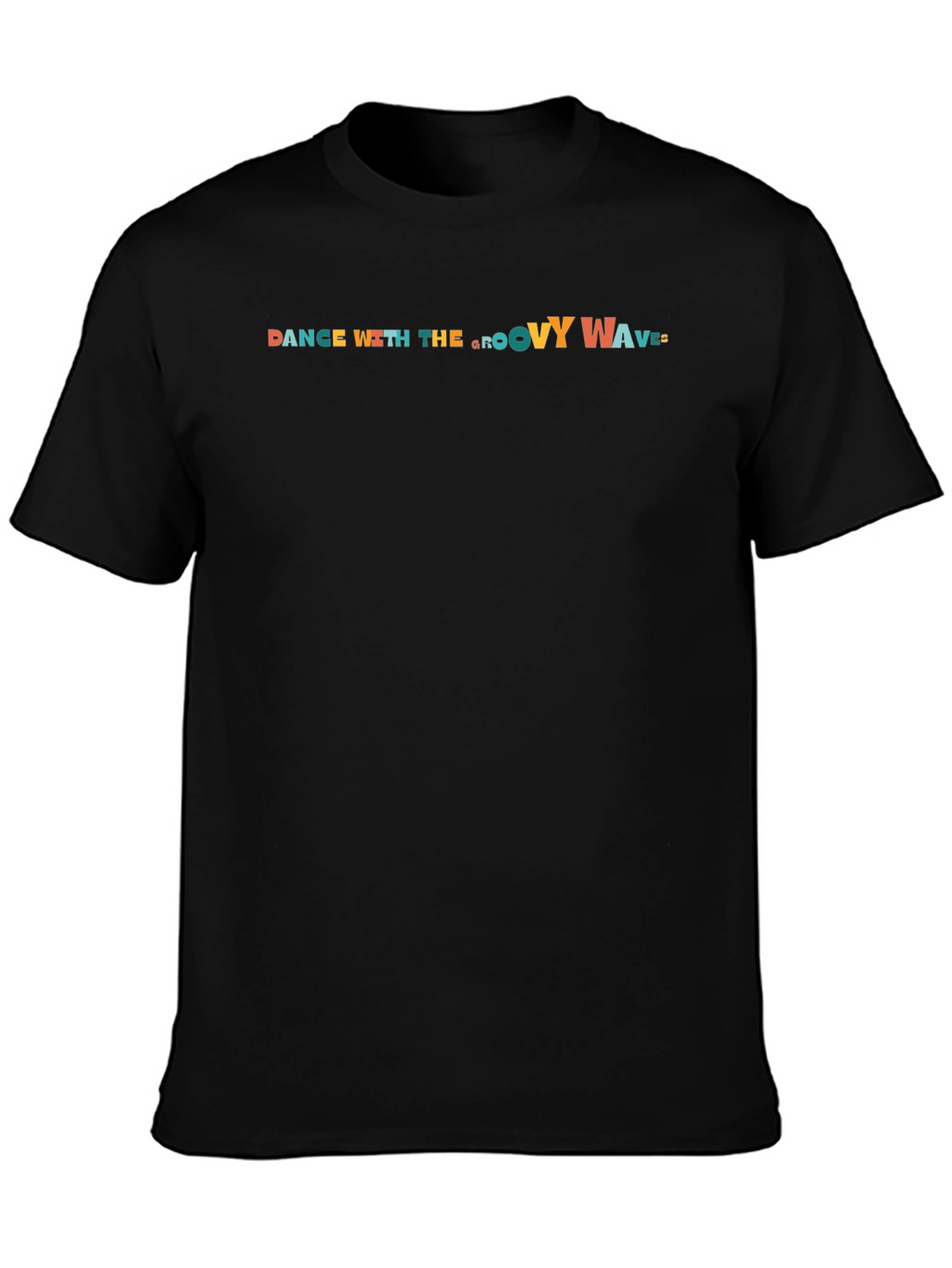 Dance With The Groovy Waves Black T-Shirt