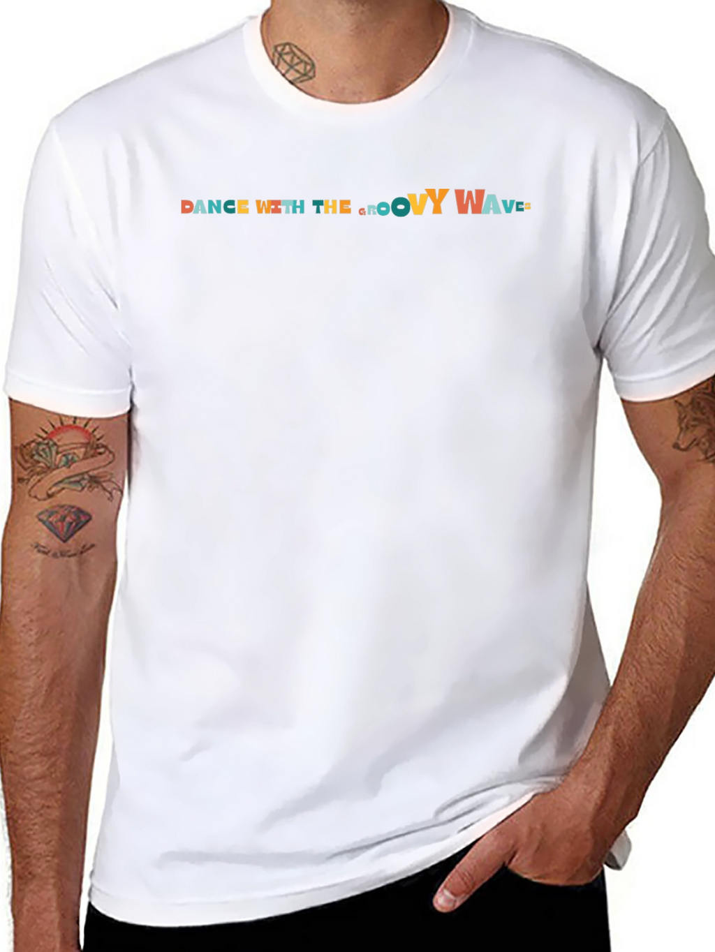 Dance With The Groovy Waves Black T-Shirt