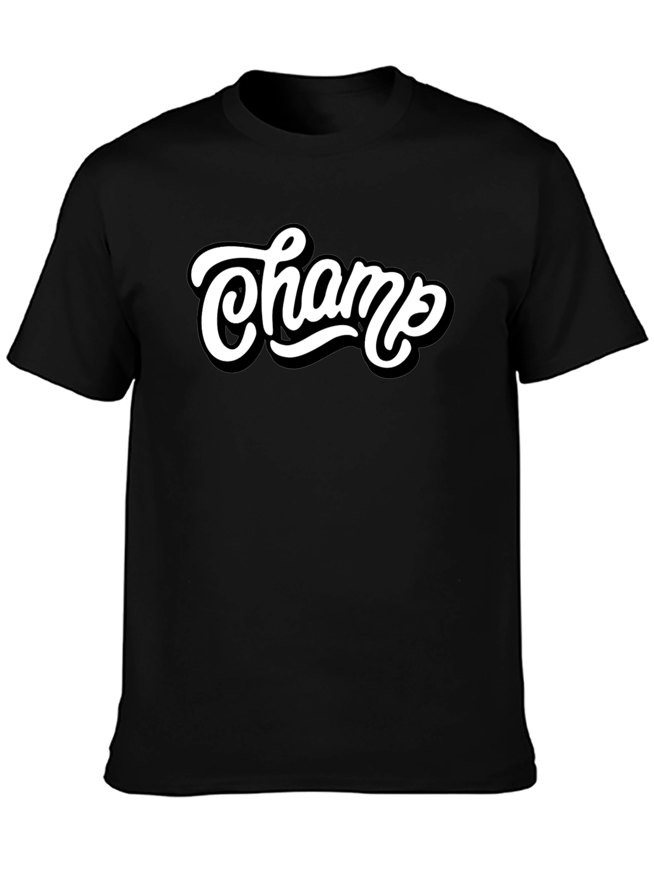 Champ Graphic Tee - Stylish Mens Black T-Shirt