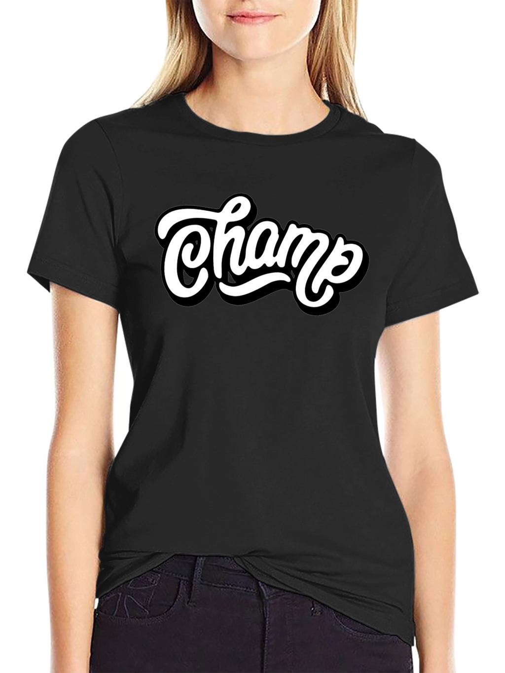 Champ Graphic Tee - Stylish Mens Black T-Shirt