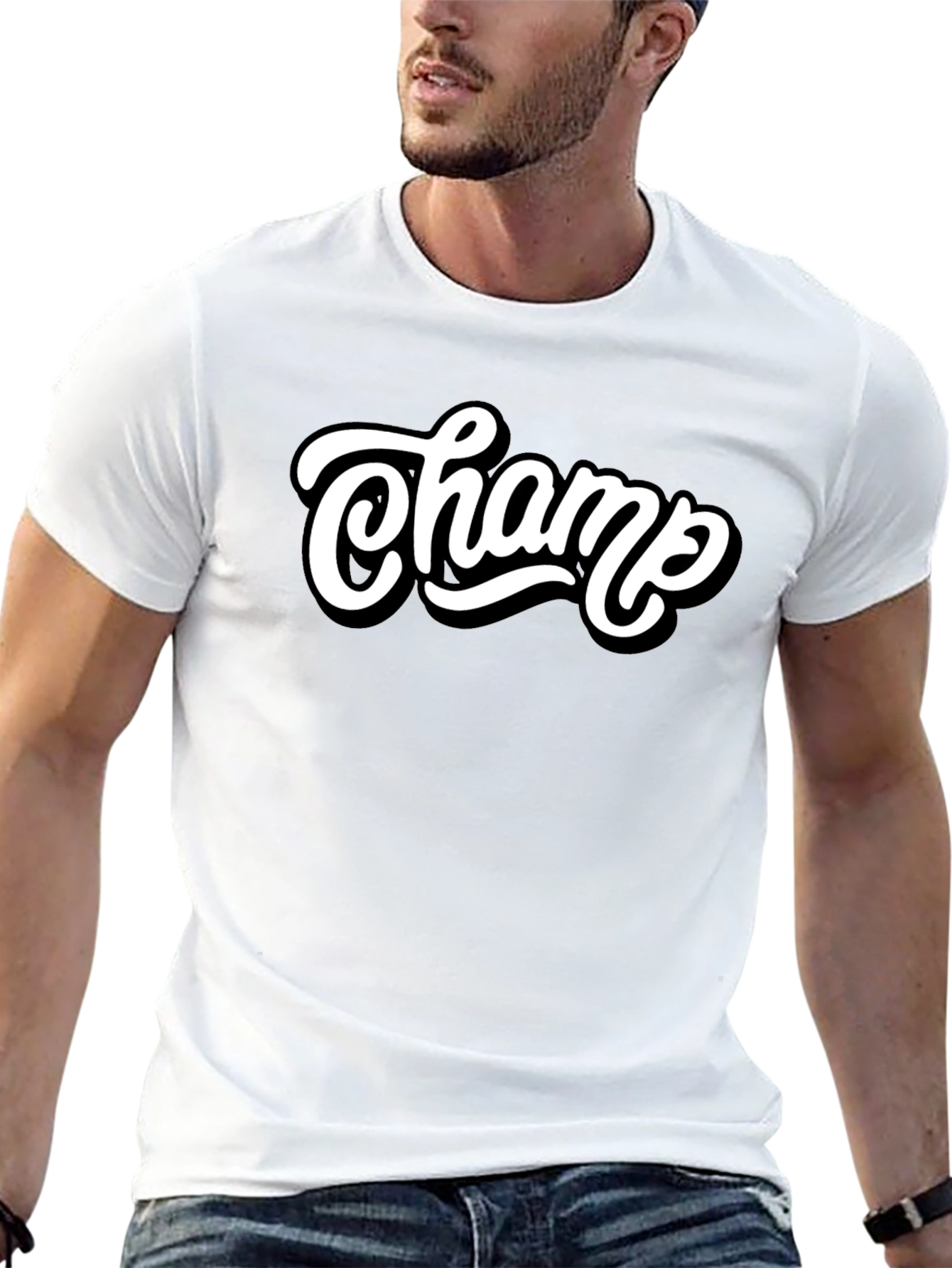 Champ Graphic Tee - Stylish Mens Black T-Shirt