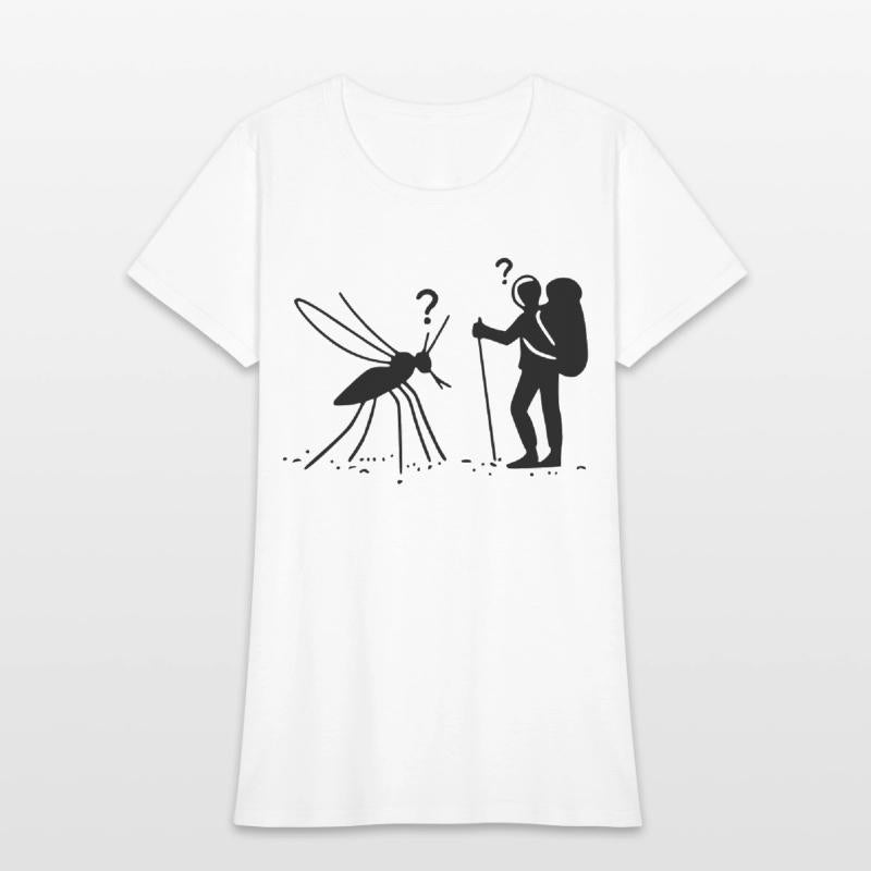 Mosquito mountain climber math science joke vector