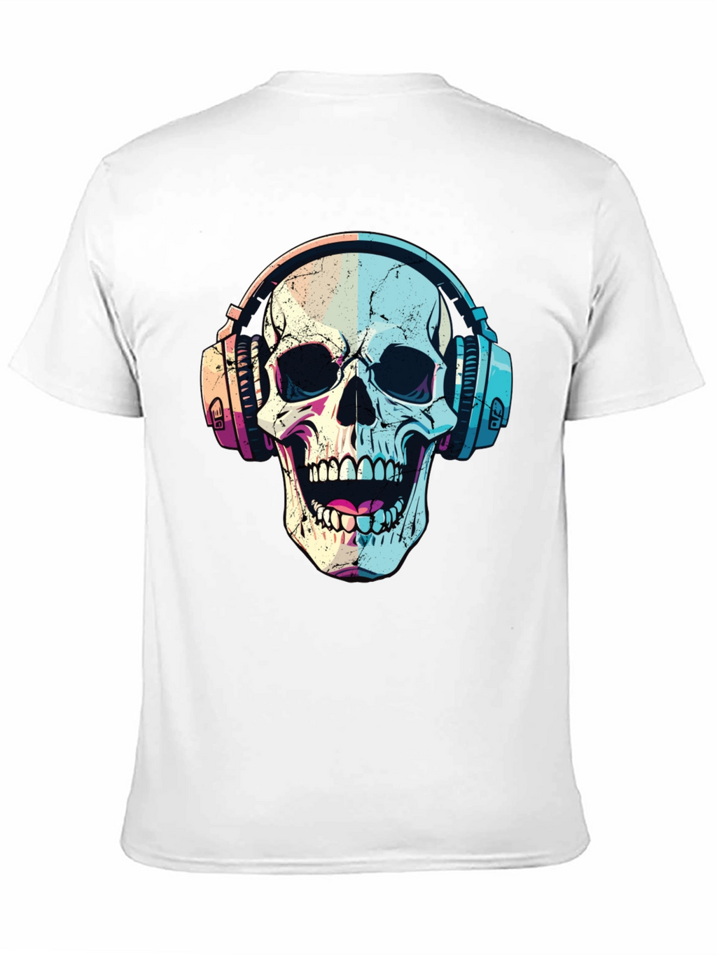 Skull with Headphones Graphic T-Shirt