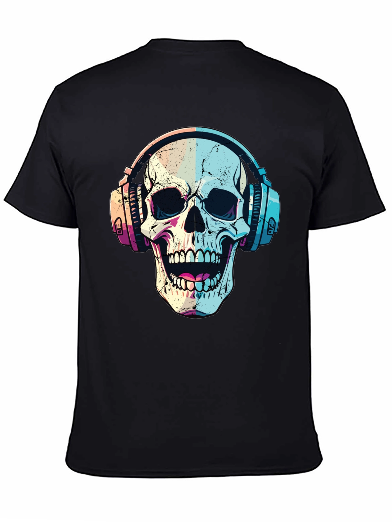 Skull with Headphones Graphic T-Shirt