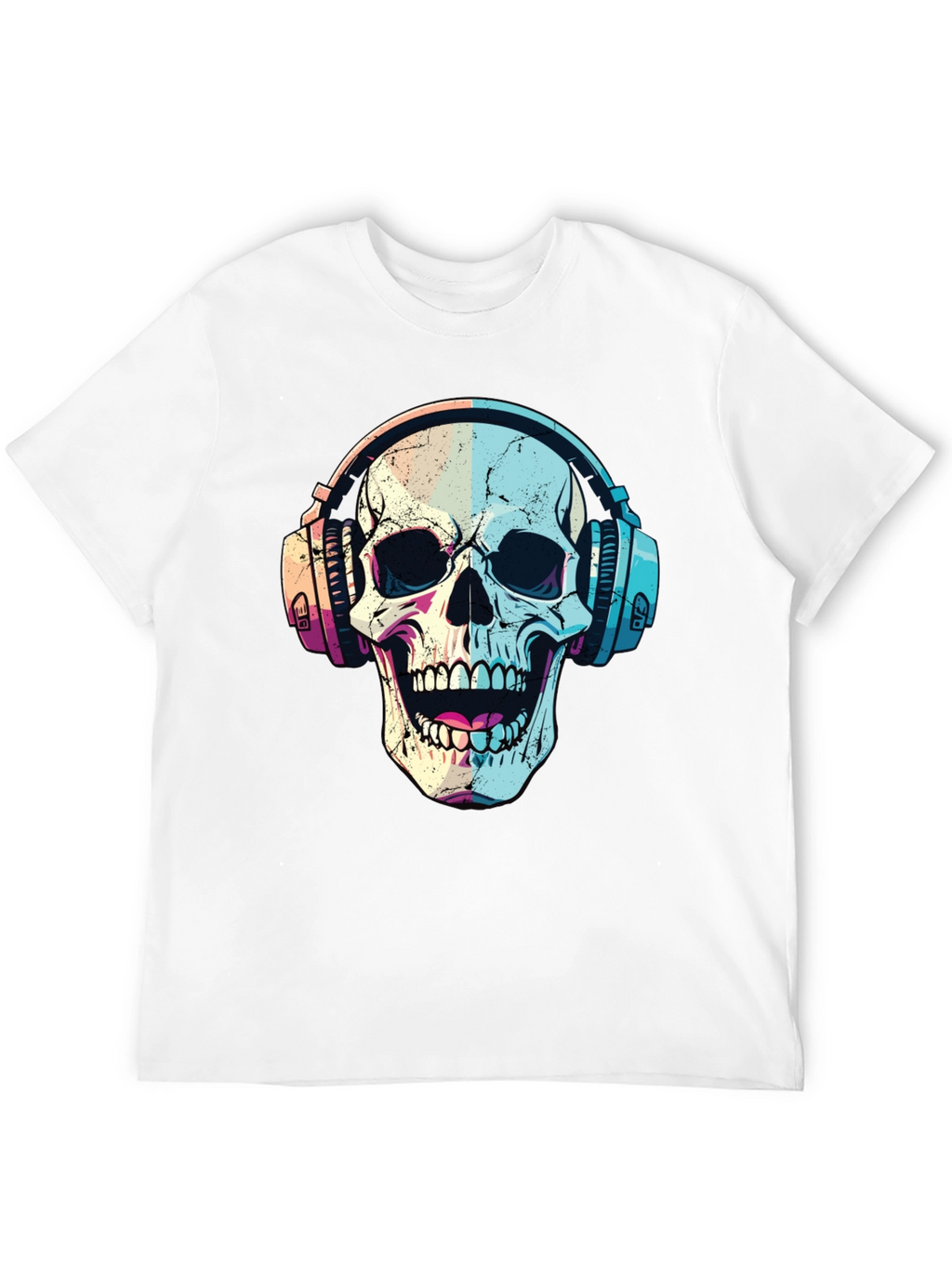 Skull with Headphones Graphic T-Shirt
