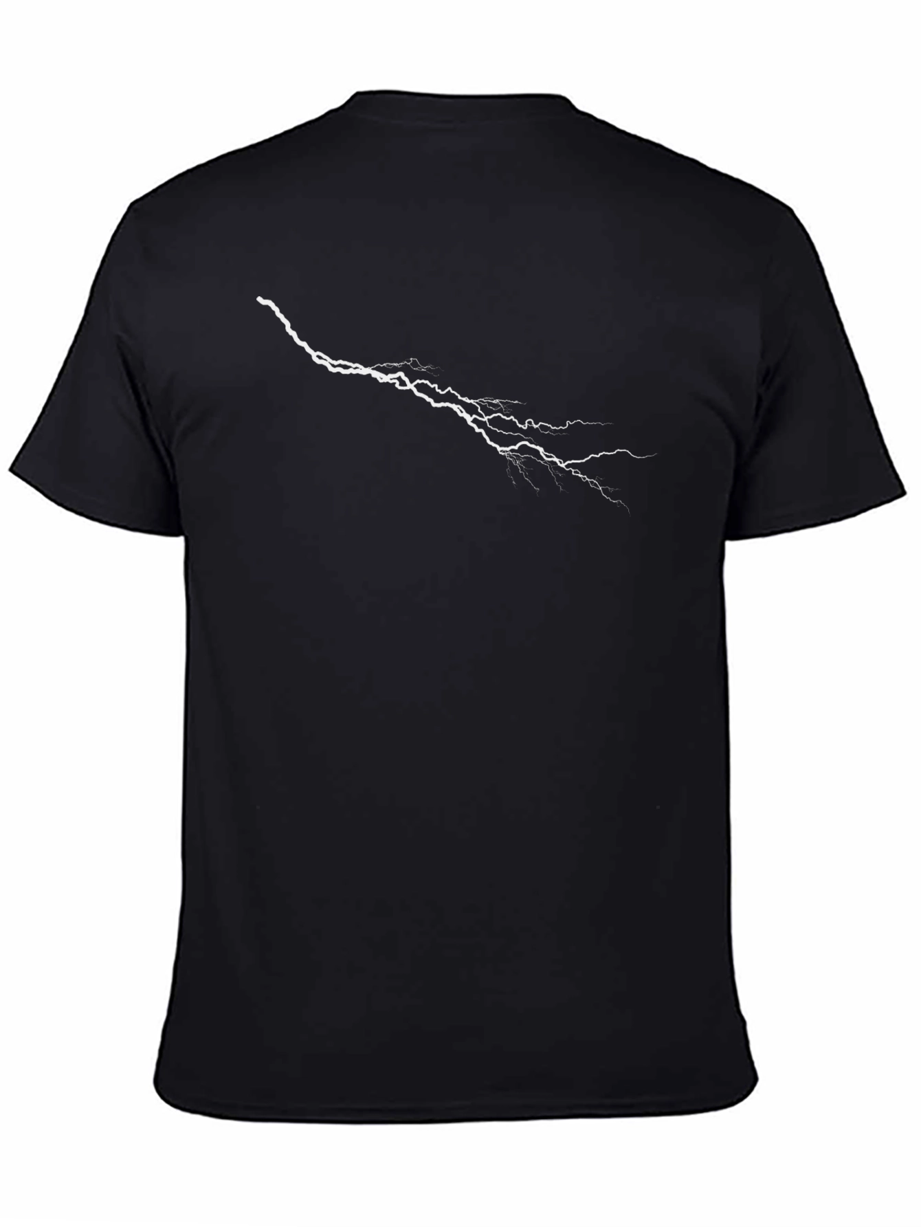 Black T-Shirt with Lightning Bolt Design