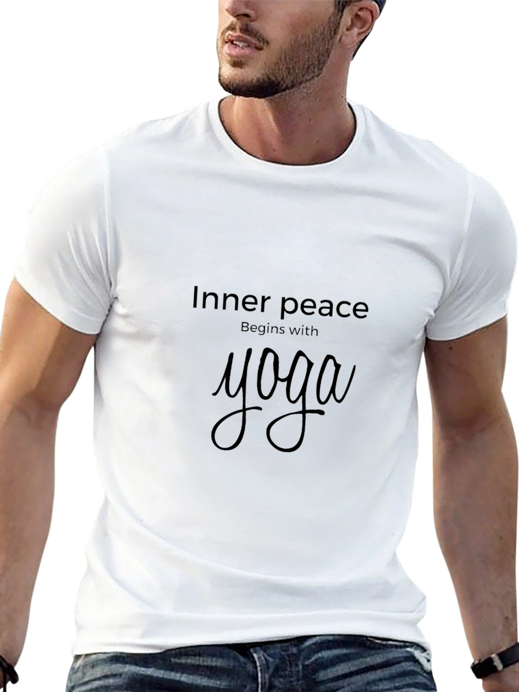 Inner Peace Yoga Black Graphic Tee Shirt