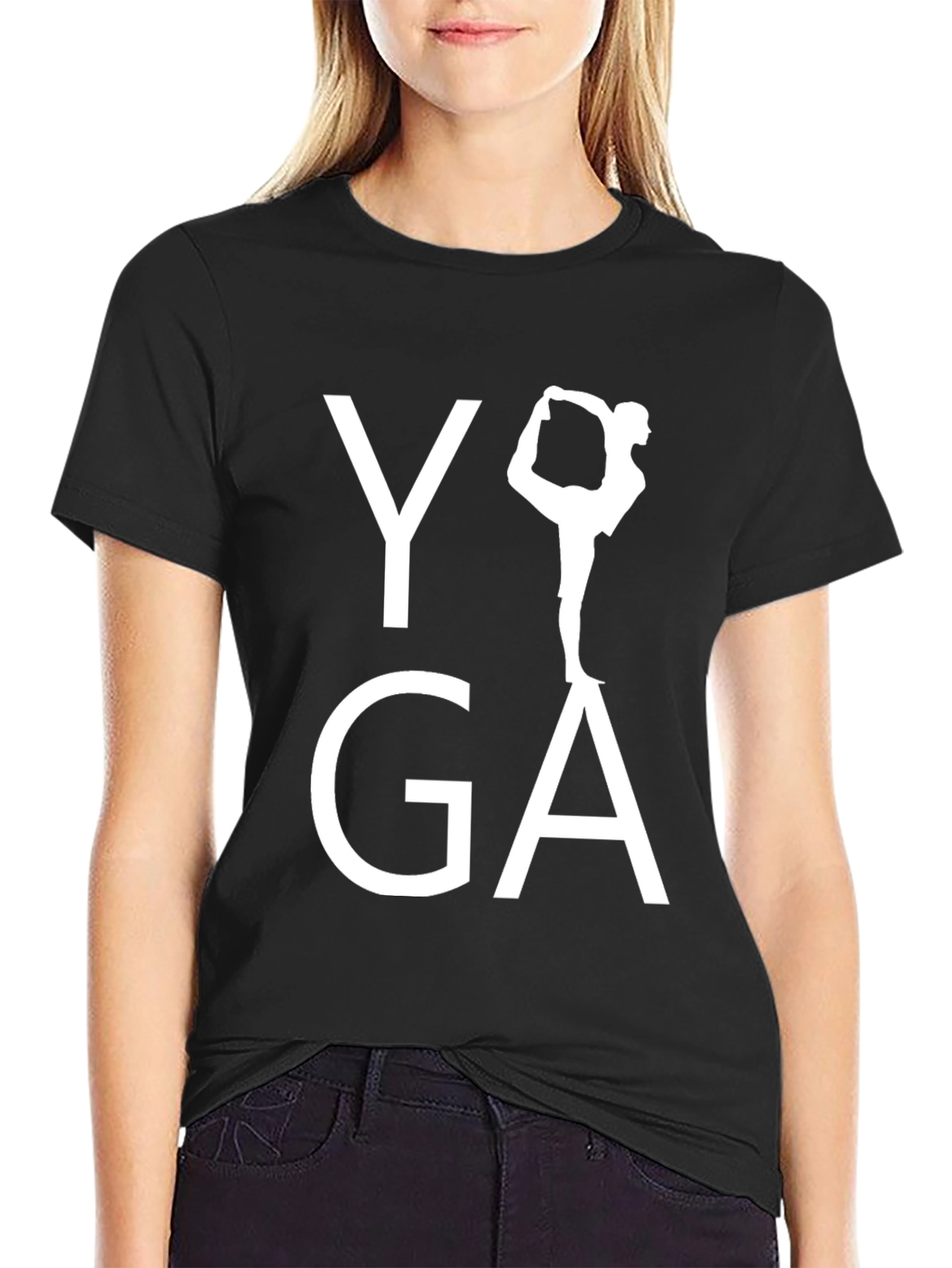 Yoga Pose Graphic Tee - Black