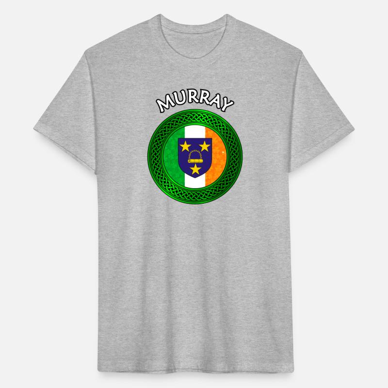 Murray Coat of Arms on Shamrock Irish Flag