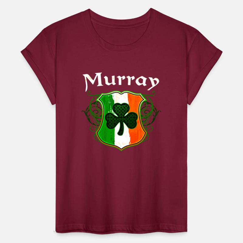 Murray Irish Surname Ireland Flag Shield Shamrock