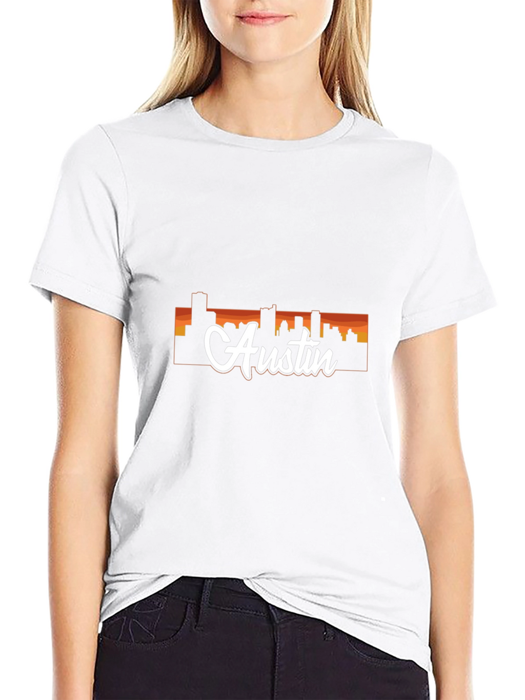 Austin Skyline T-Shirt - Mens Black Graphic Tee