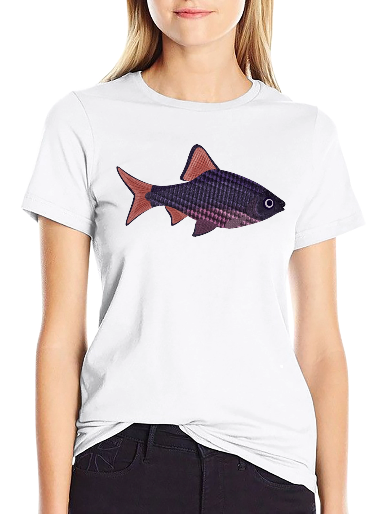 Mens Black Fish Graphic T-Shirt