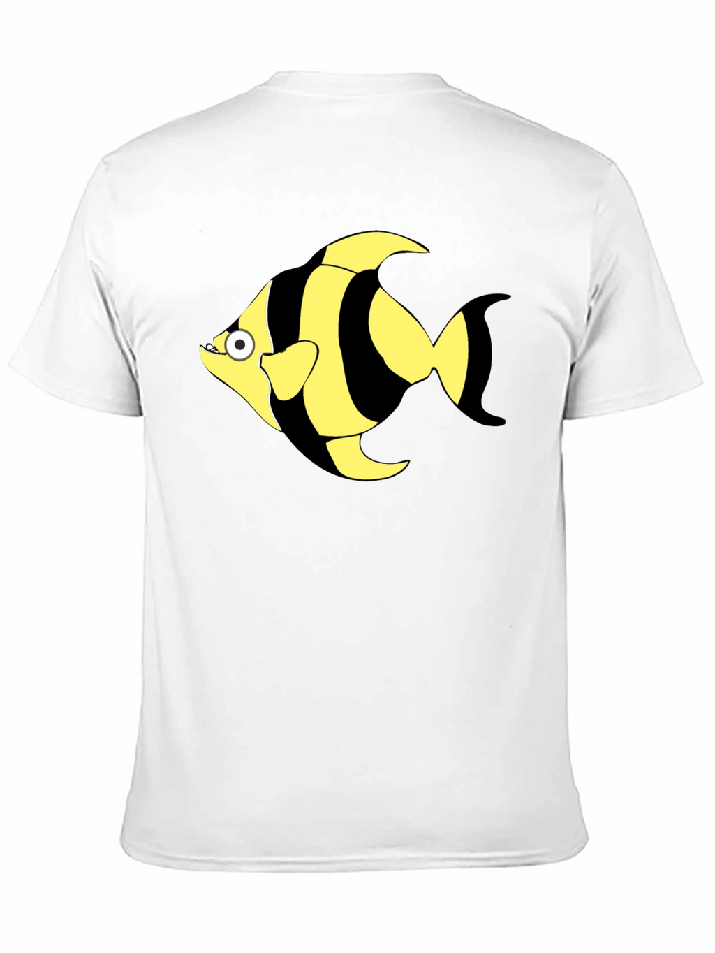 Striped Fish Graphic T-Shirt - Black Cotton Tee
