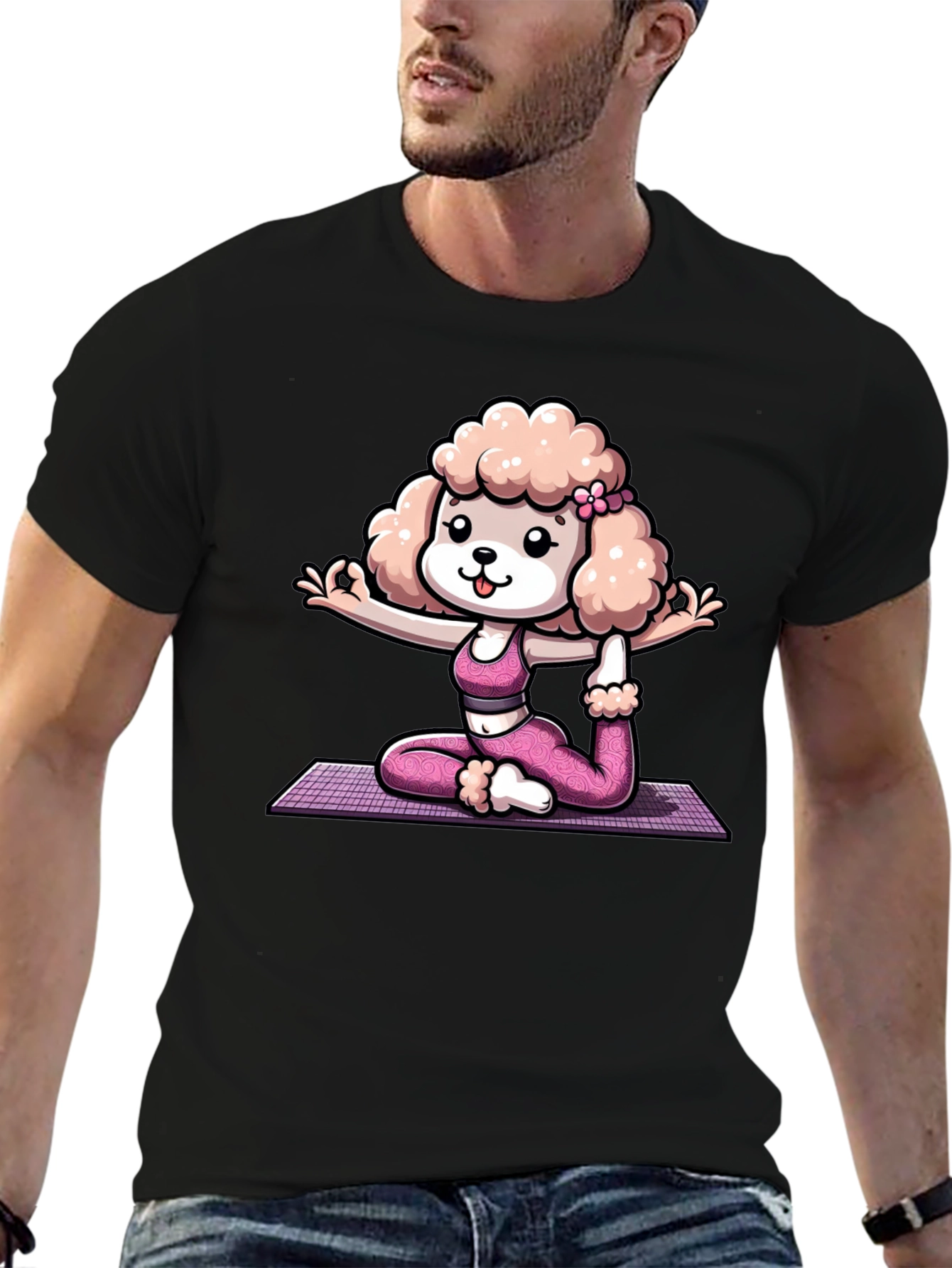 Yoga Poodle Graphic Tee - Unisex Cotton T-Shirt