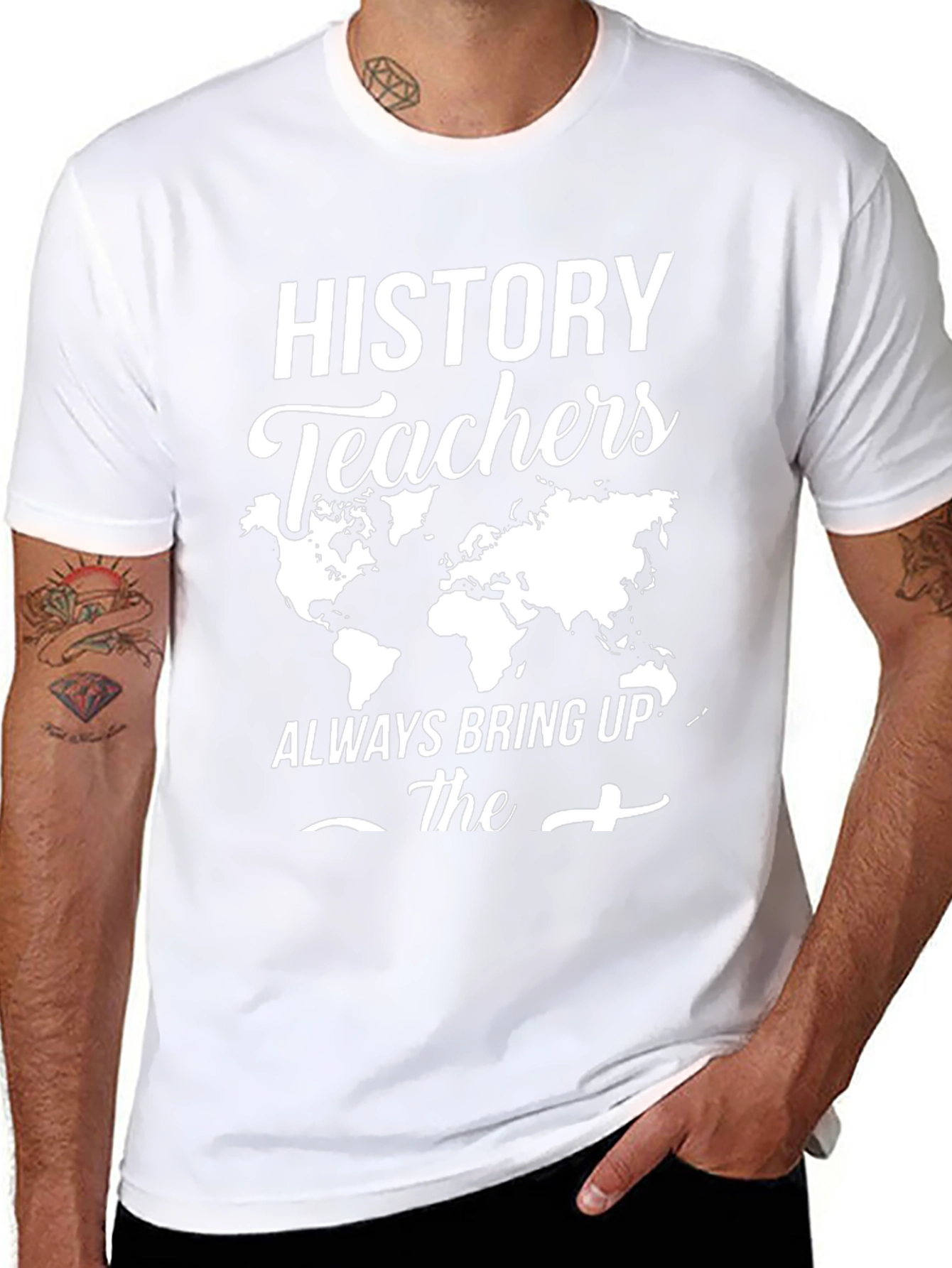 History Teachers World Map Graphic Tee