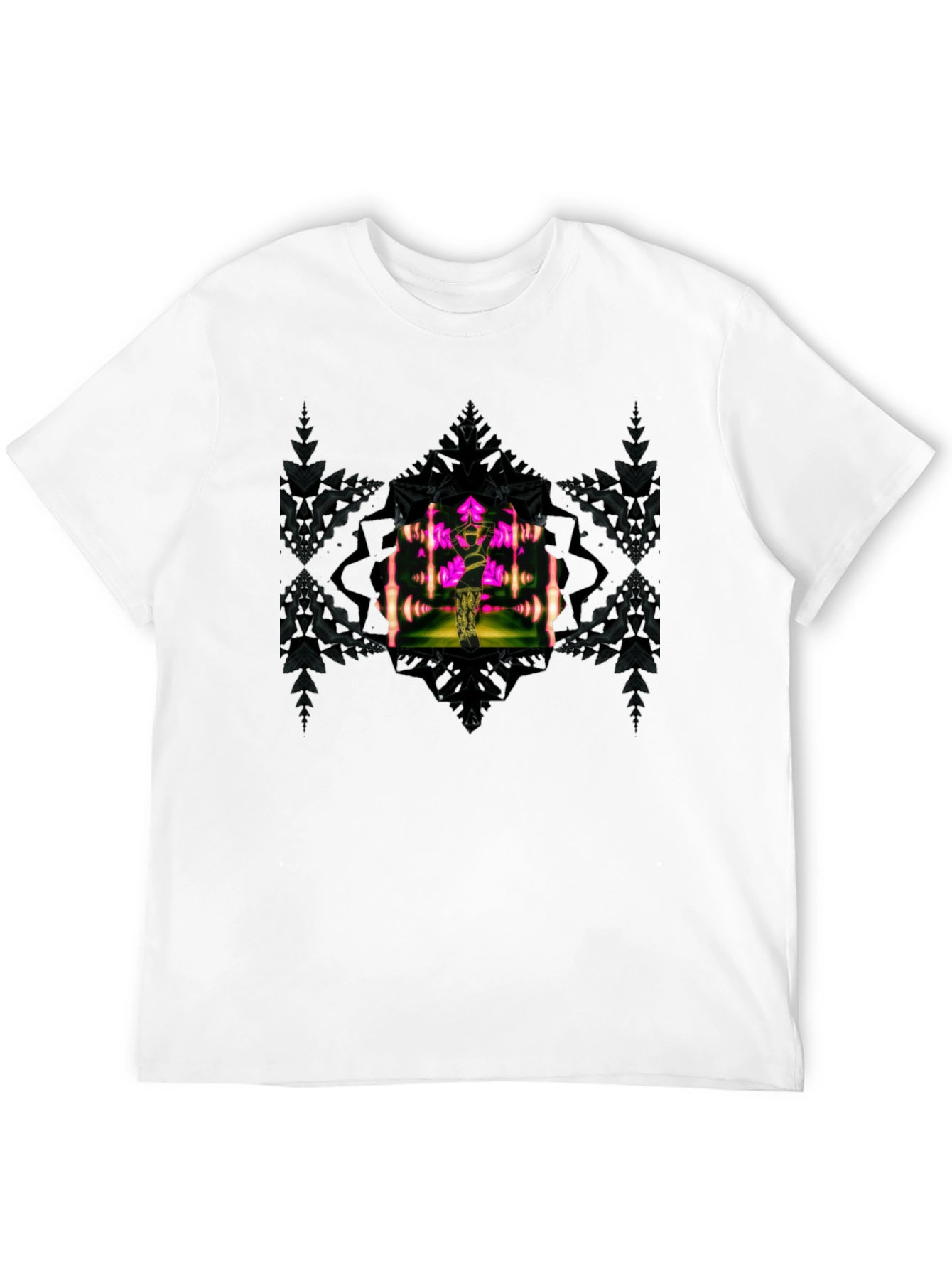 Abstract Art Graphic Print Black T-Shirt