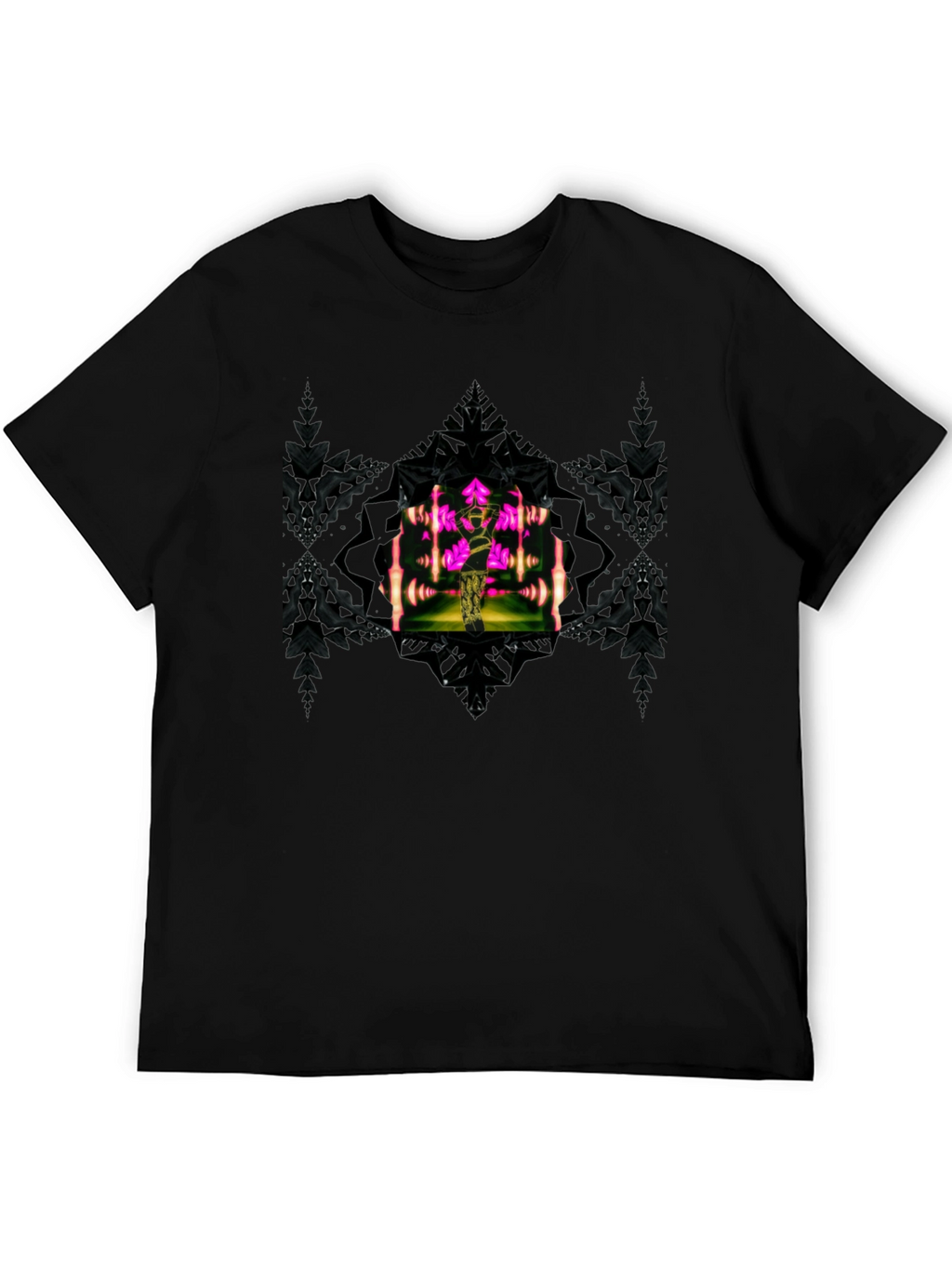 Abstract Art Graphic Print Black T-Shirt