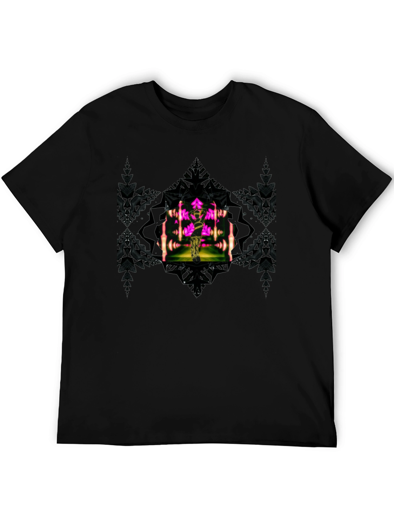 Abstract Art Graphic Print Black T-Shirt
