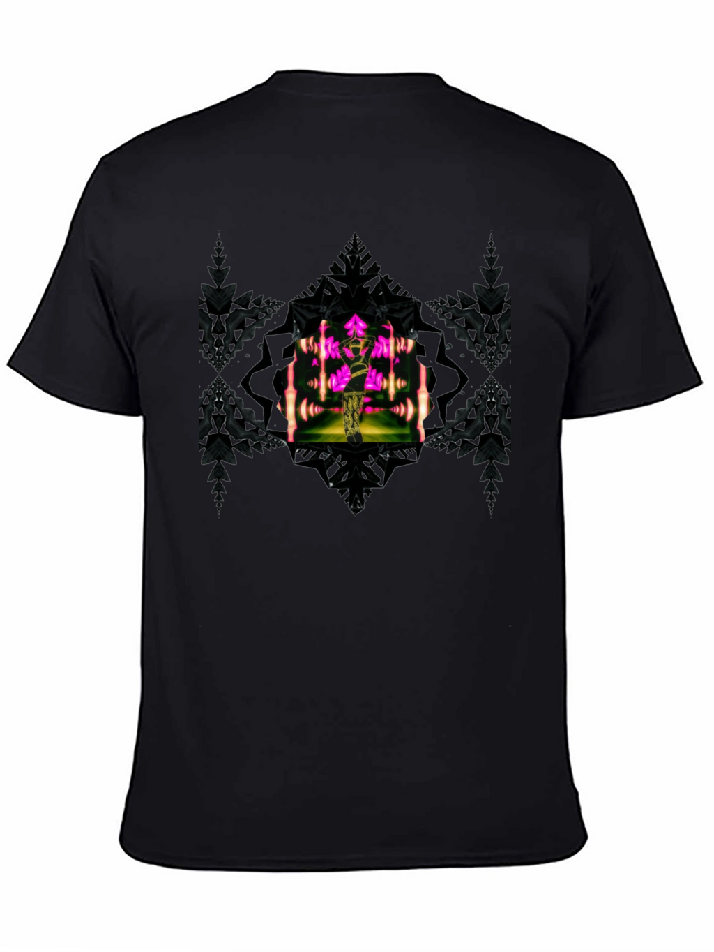 Abstract Art Graphic Print Black T-Shirt