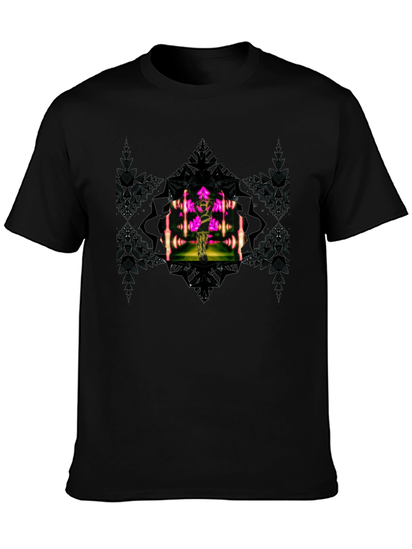 Abstract Art Graphic Print Black T-Shirt