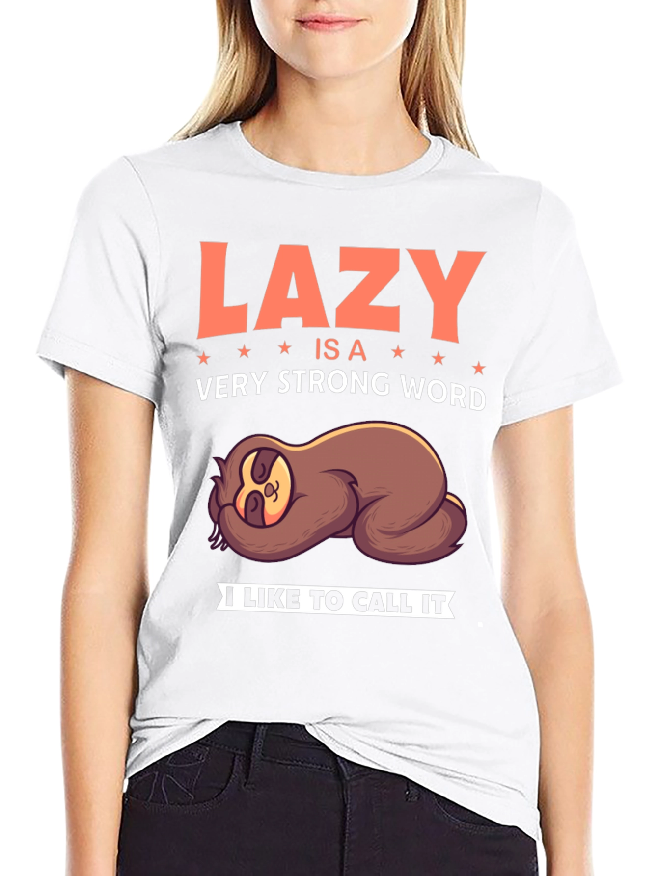 Lazy Sloth Graphic T-Shirt - Funny Relaxed Tee