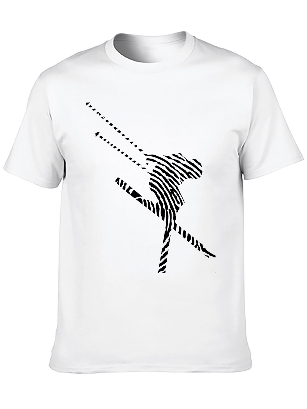 Skiing Fingerprint Graphic Tee