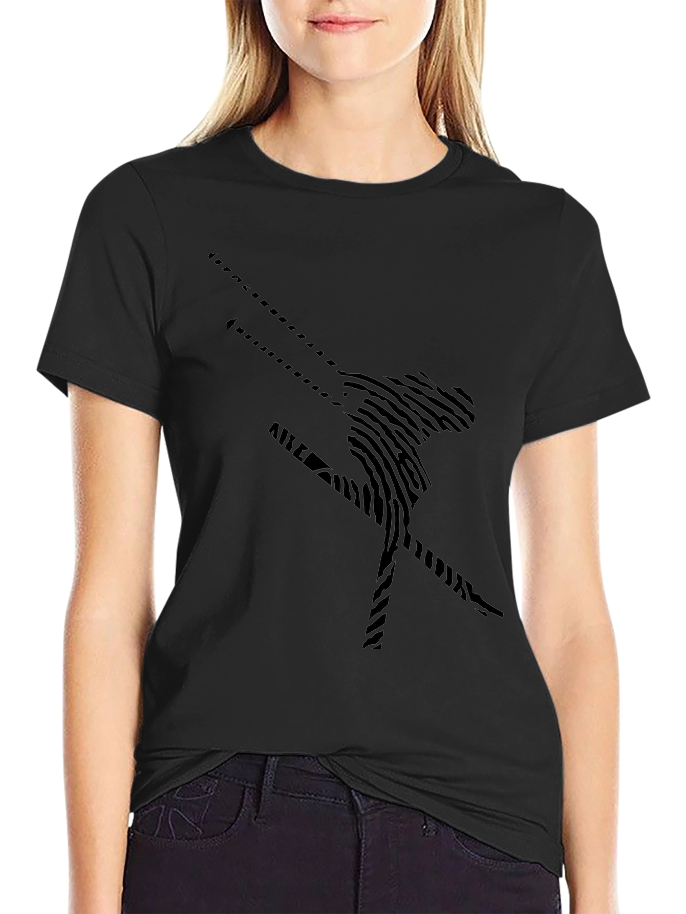 Skiing Fingerprint Graphic Tee
