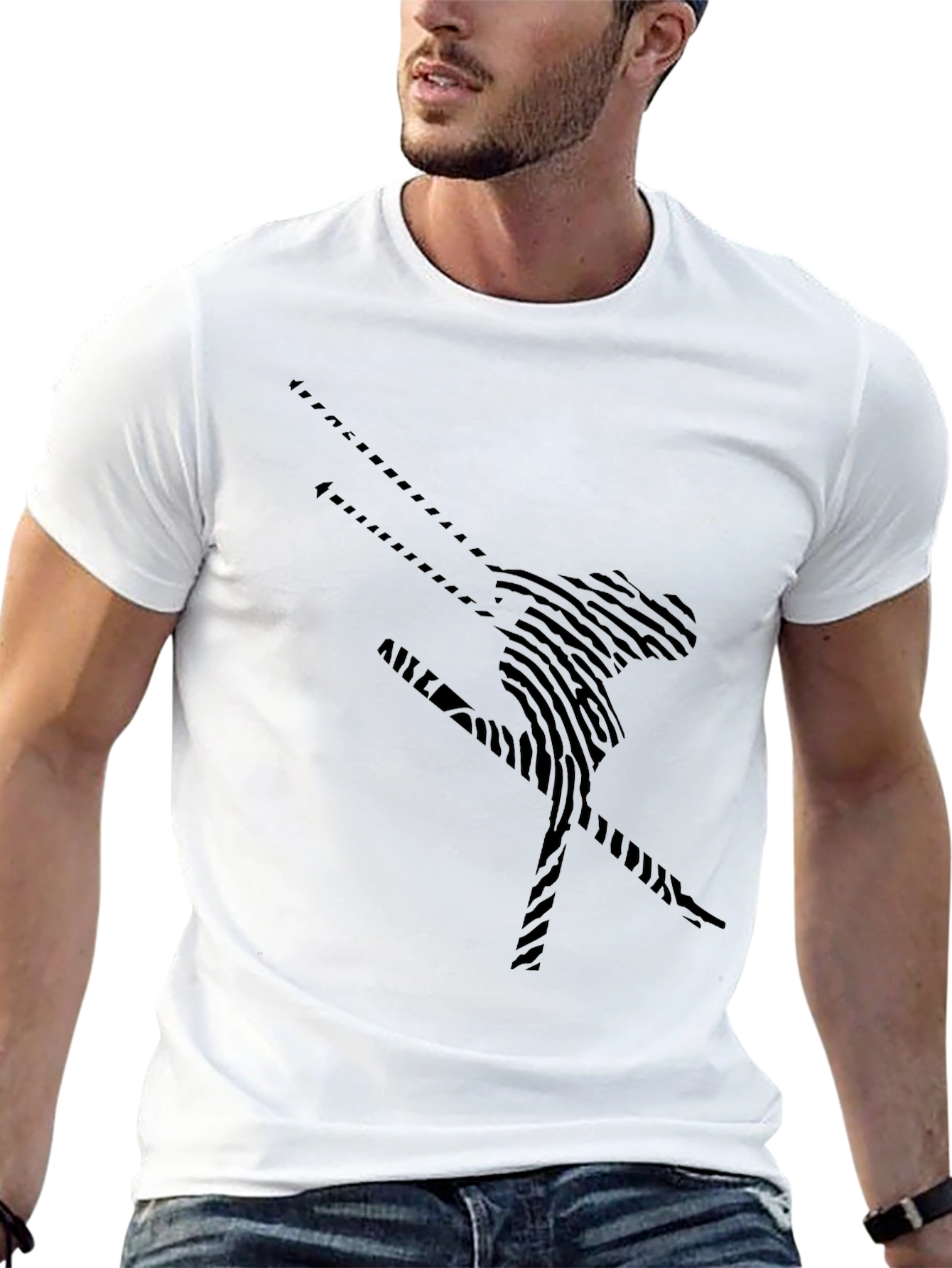 Skiing Fingerprint Graphic Tee