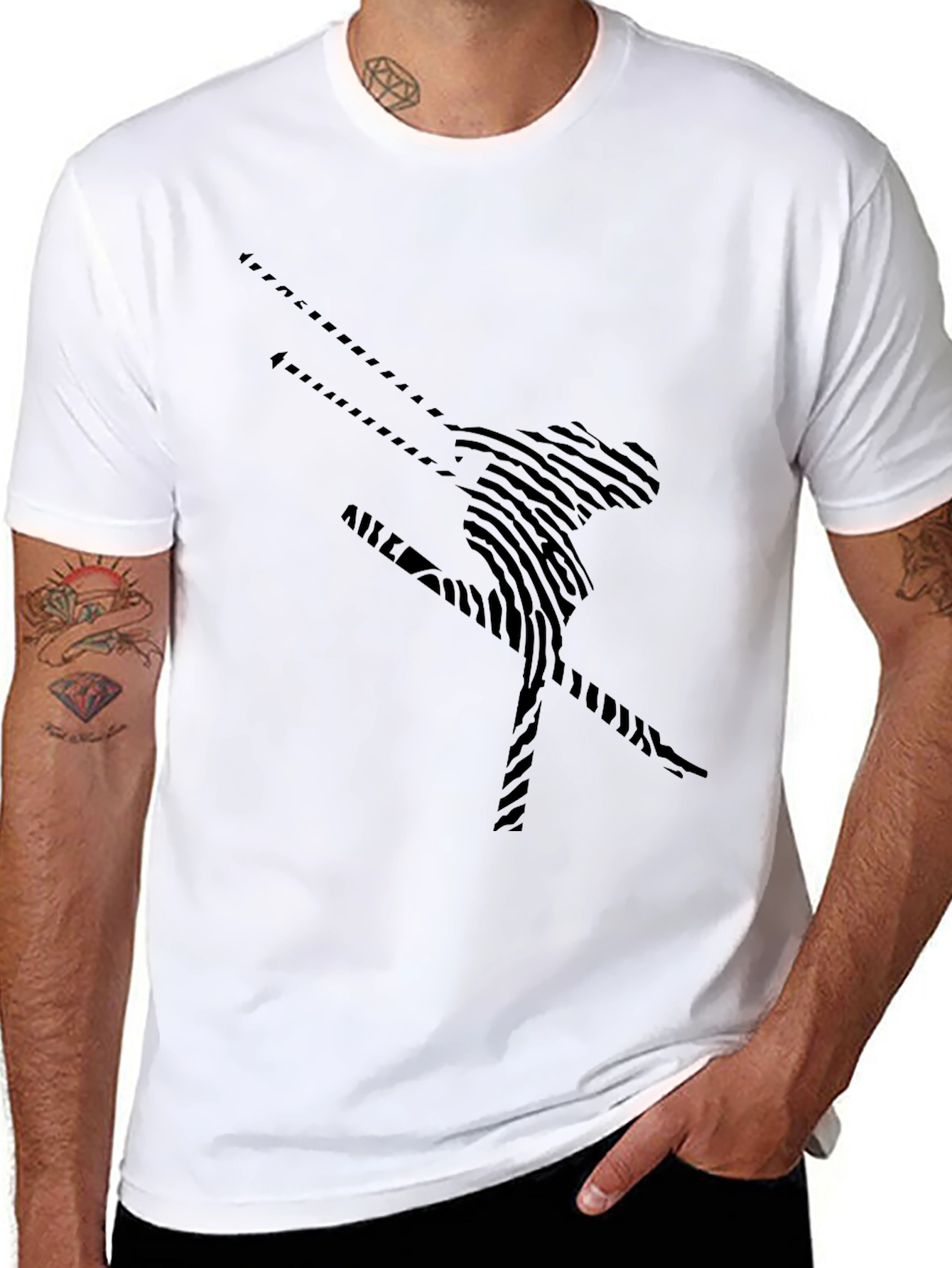Skiing Fingerprint Graphic Tee