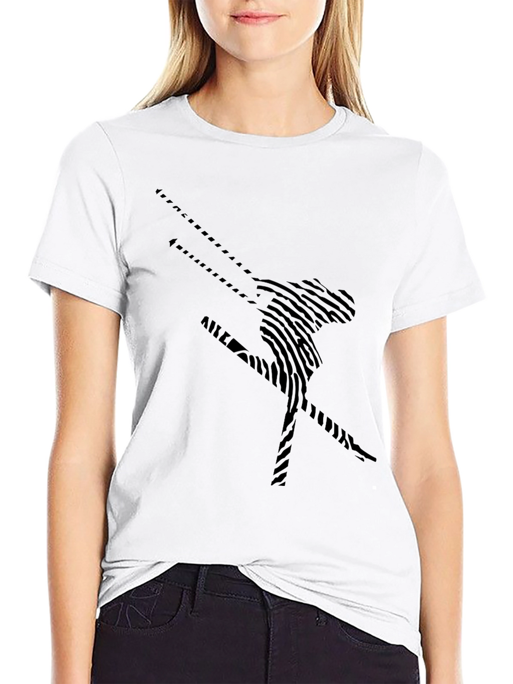 Skiing Fingerprint Graphic Tee