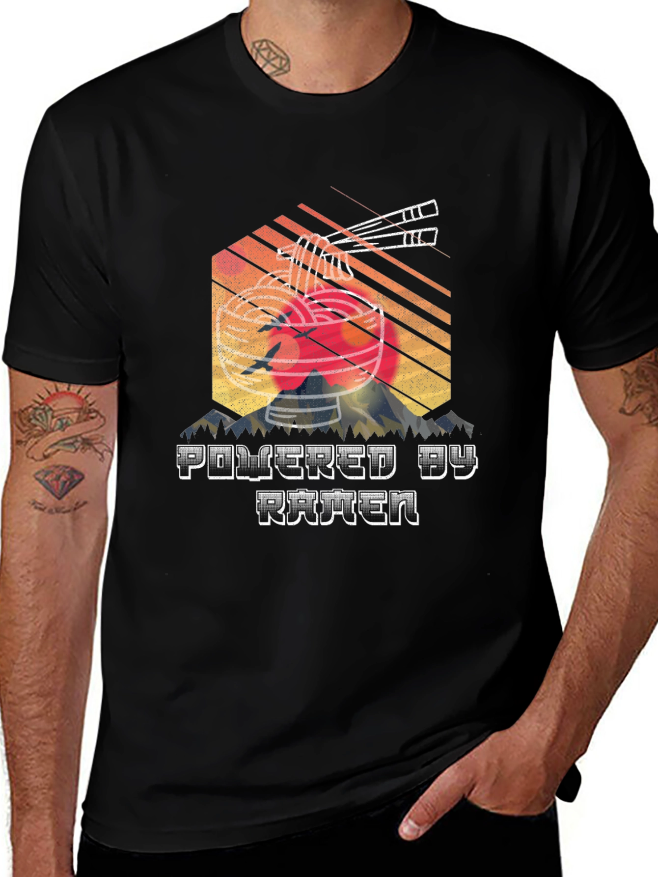 Powered by Ramen Graphic Tee - Unique Japanese Style T-Shirt