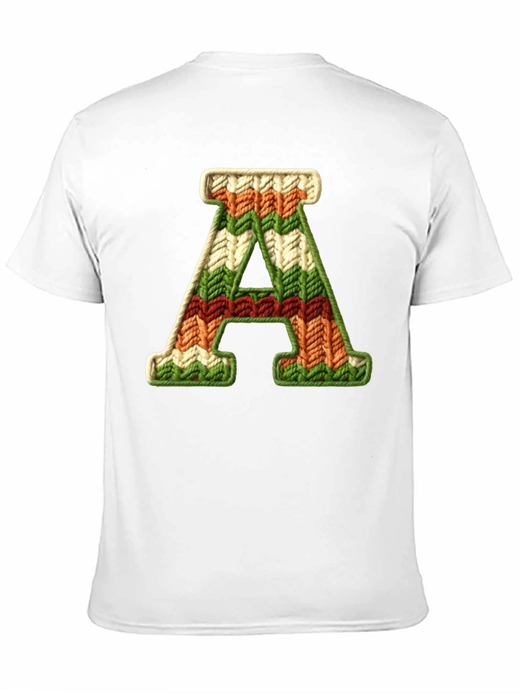 Letter A Knitted Pattern Black Tee
