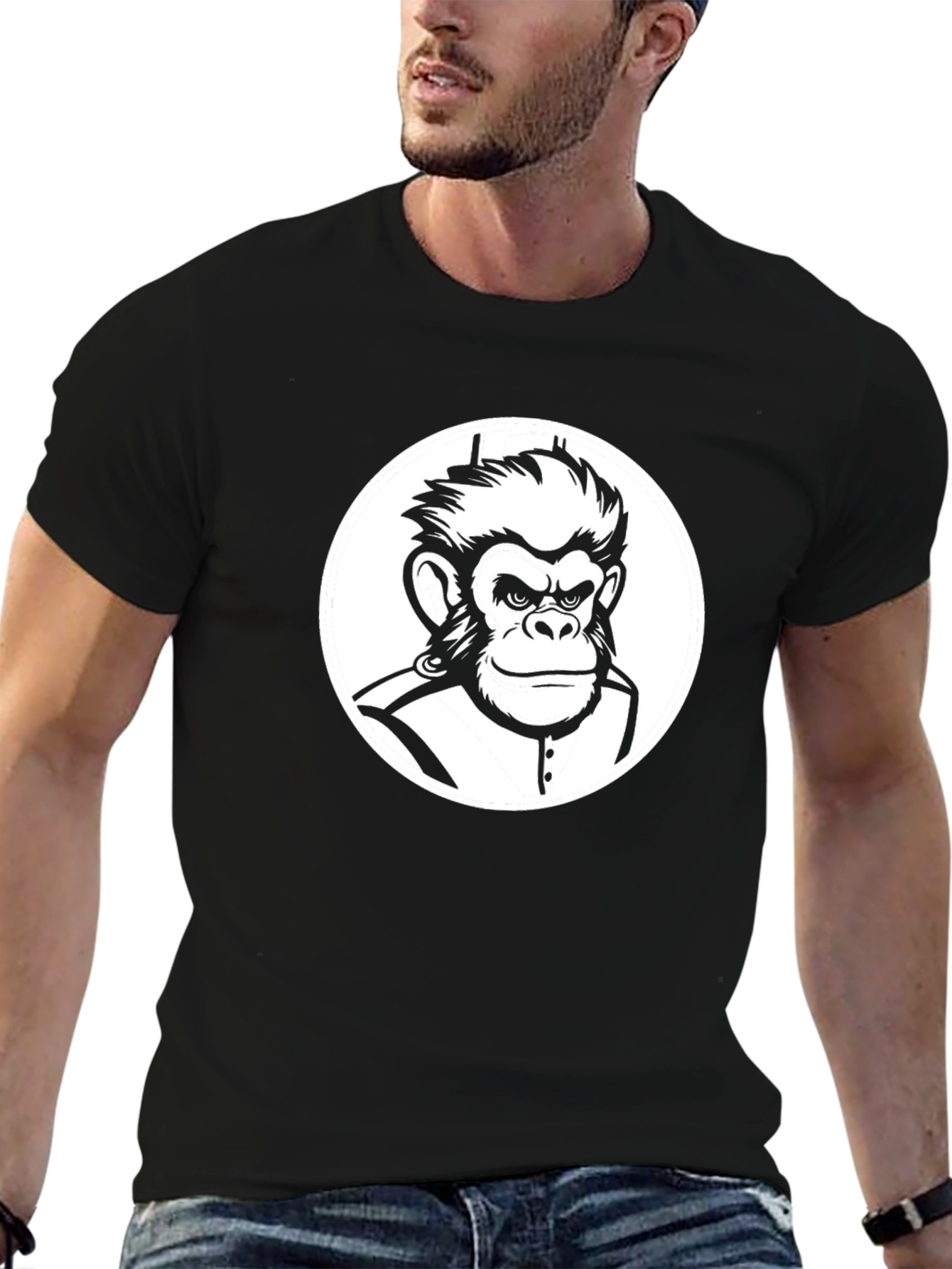 Cool Monkey Graphic Tee - Black T-Shirt