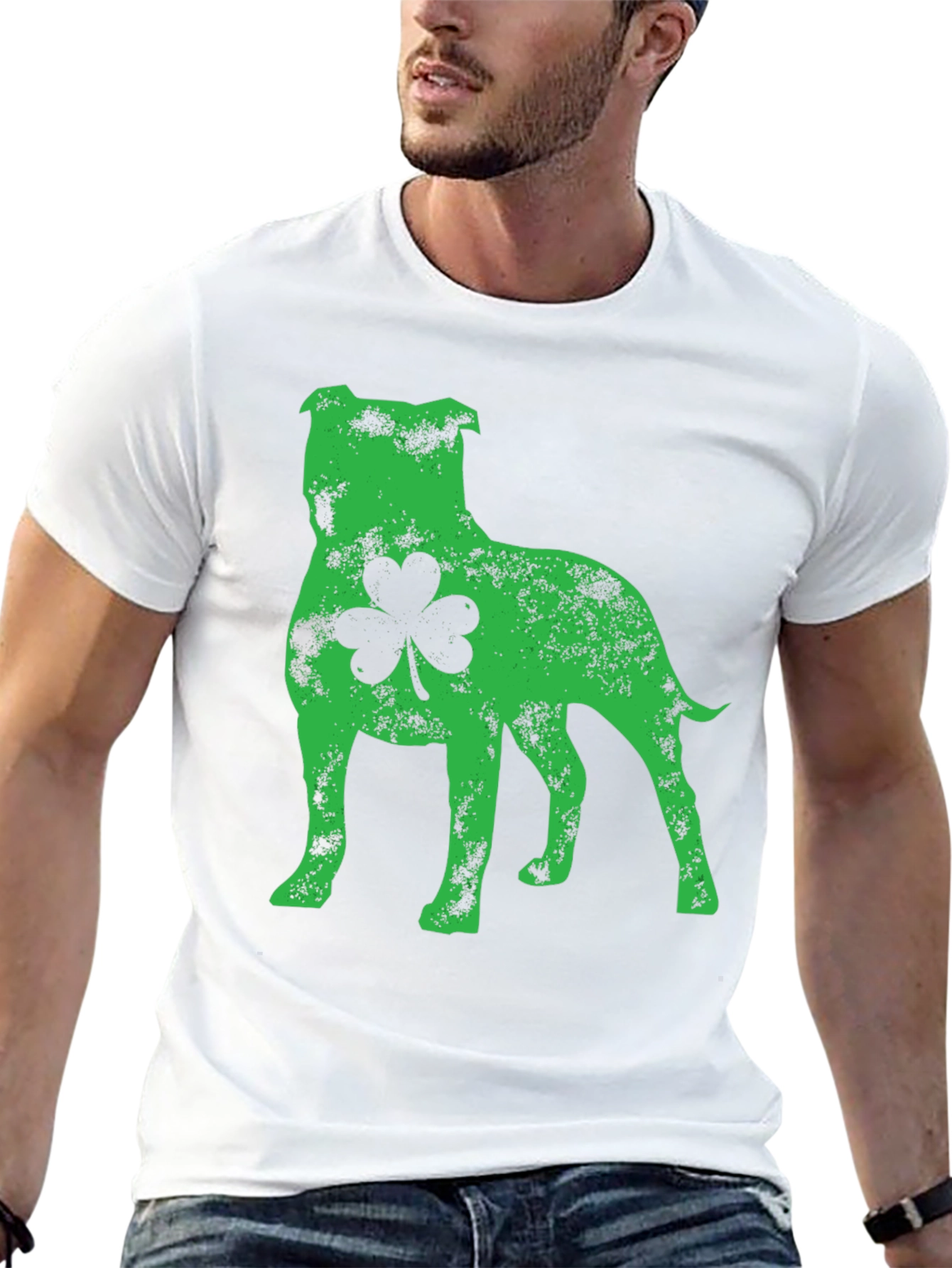 St. Patricks Day Pitbull Dog Shamrock T-Shirt