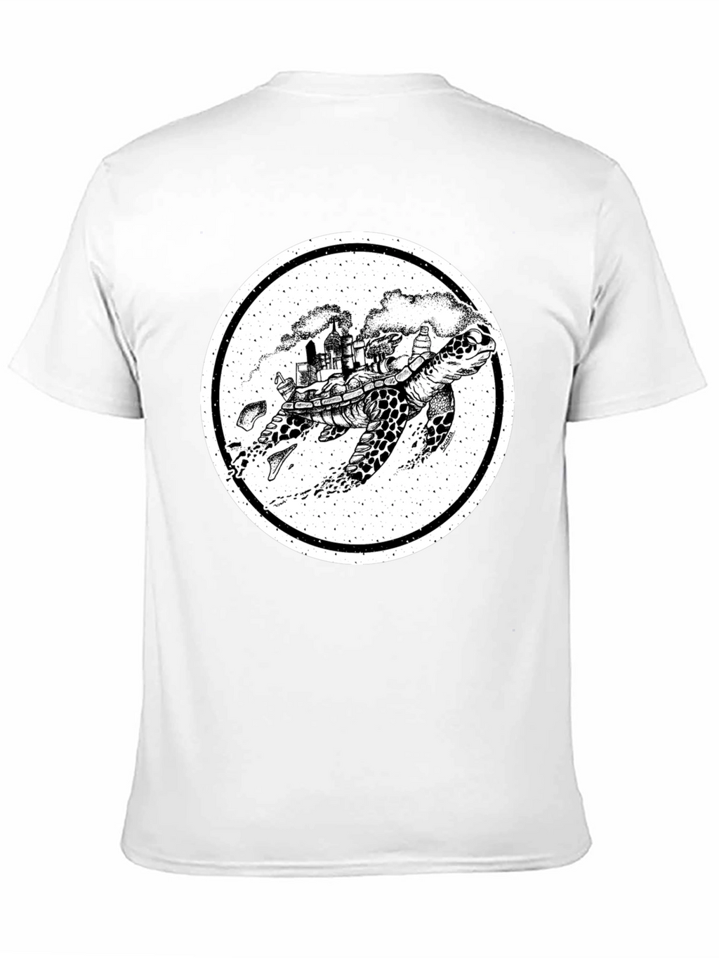 Turtle Cityscape Graphic Tee - Unique Art Design