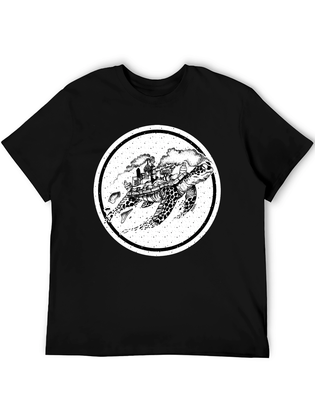 Turtle Cityscape Graphic Tee - Unique Art Design