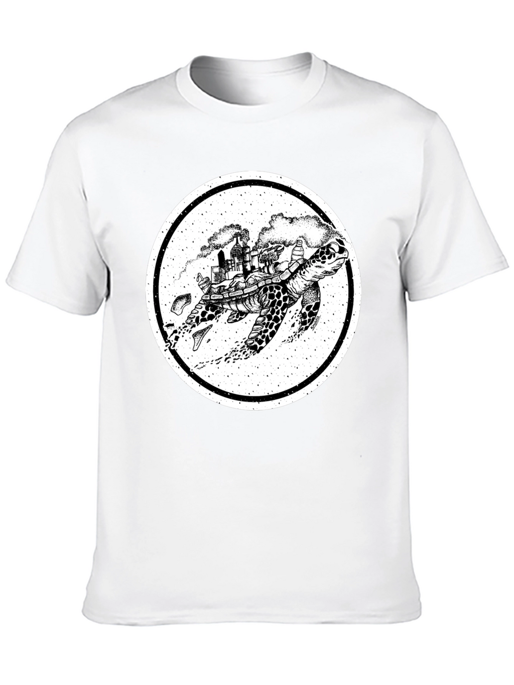Turtle Cityscape Graphic Tee - Unique Art Design